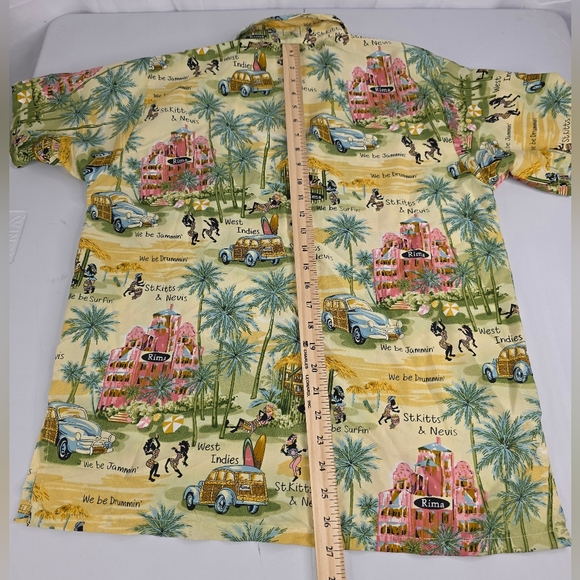 Rima Tropical Island Print Short Sleeve Button Down Shirt Size Small BY-1418 - Picture 7 of 9